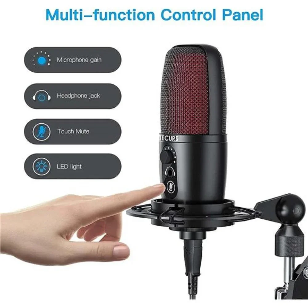 USBMicrophone,Condenser Microphone Kit for Computer,Podcast Mic Set,PC Condenser